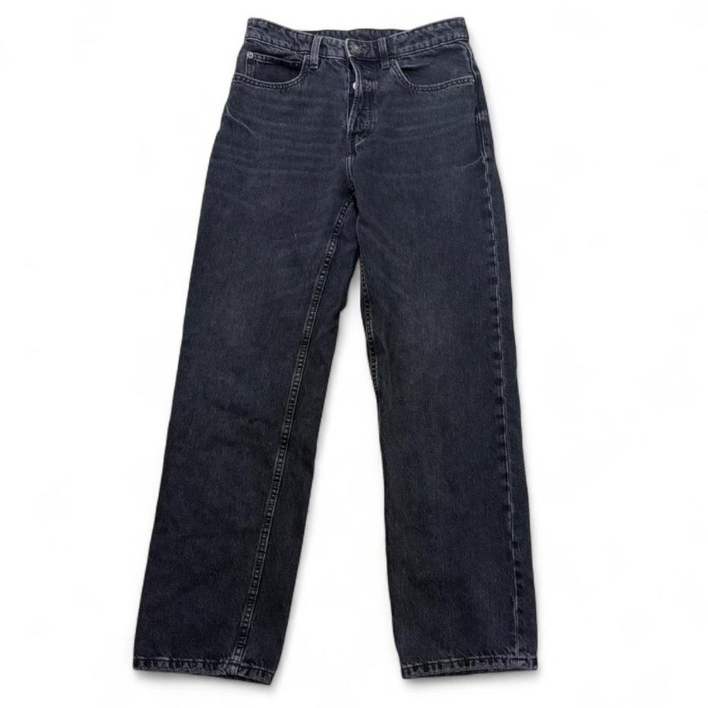 Distressed Skater Straight Leg Jeans Zara Men Faded Black Grunge Streetwear 29"